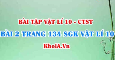Bài 2 trang 134 SGK Vật lí 10 Chân trời sáng tạo